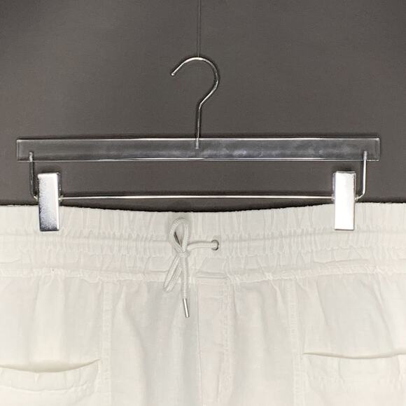 Athleta 14 Womens White Cabo Linen 4" Short Drawstring Pull On Breathable - Picture 5 of 11